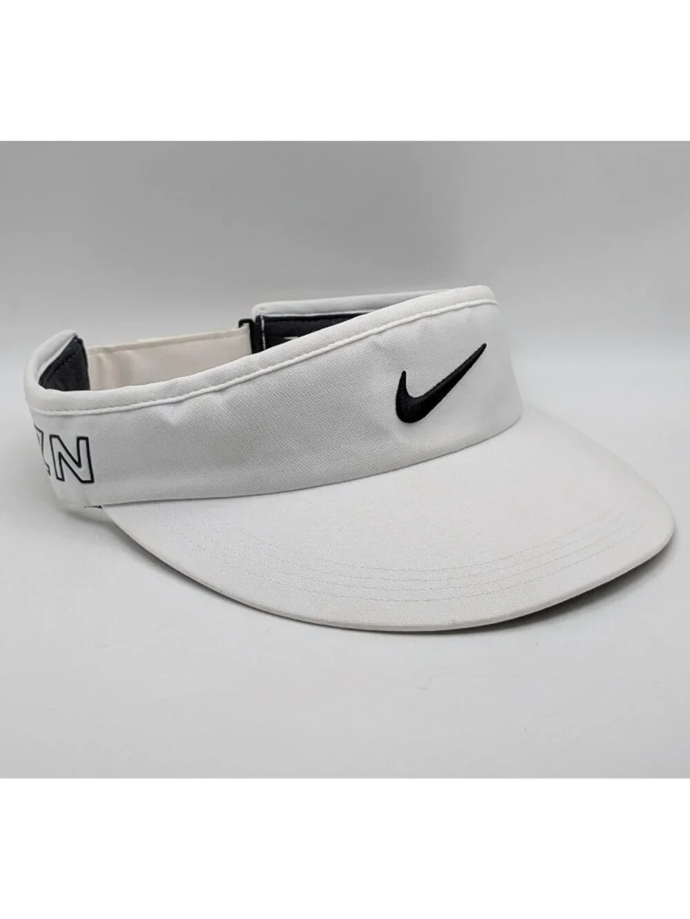 Nike Golf Visor Hat Cap Adult One Size White Adjustable Strap Vapor RZN Tennis